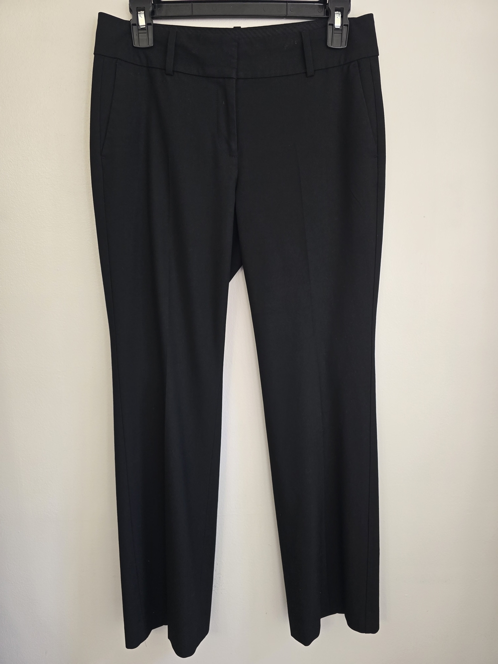 Ann Taylor Black Straight-Leg Dress Trousers 2 Petite Midrise - Picture 3 of 11